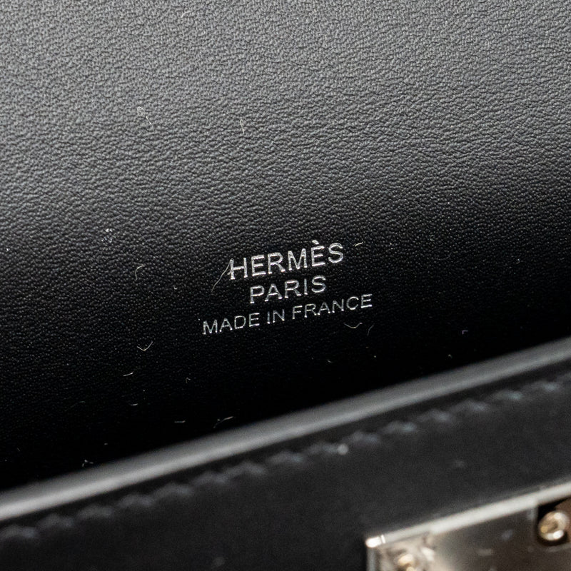 Hermes Kelly Pochette Swift Black SHW Stamp K