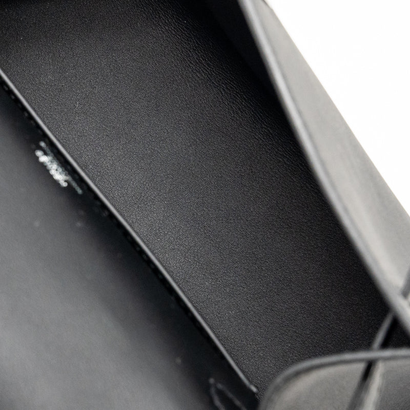 Hermes Kelly Pochette Swift Black SHW Stamp K