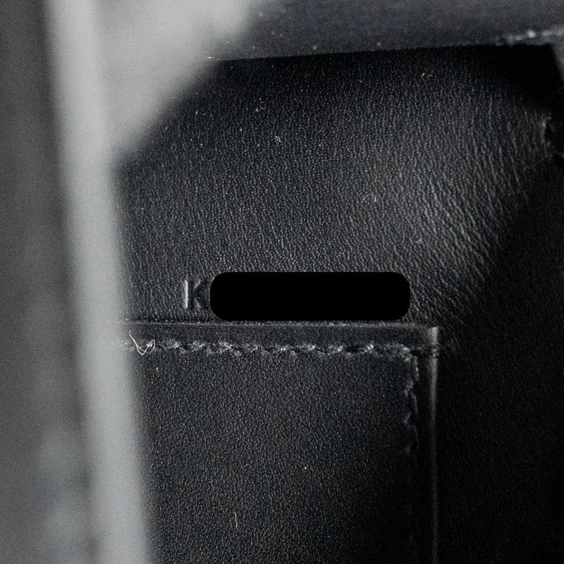 Hermes Kelly Pochette Swift Black SHW Stamp K