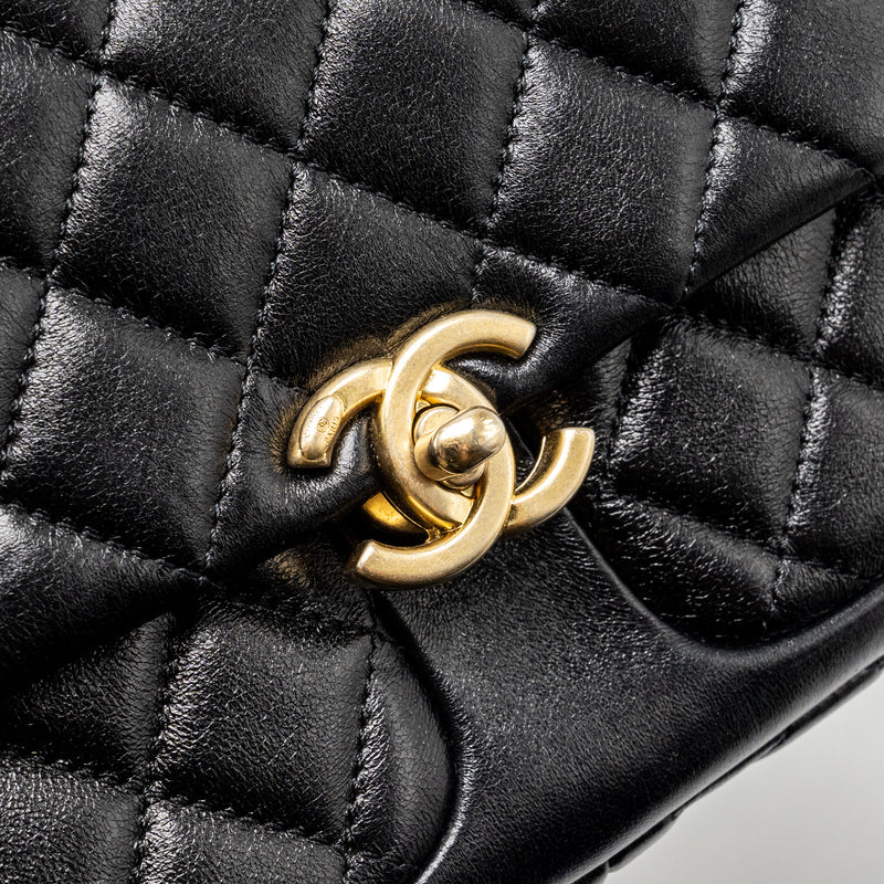 Chanel Quilted Flap Bag Lambskin Black GHW (Microchip)