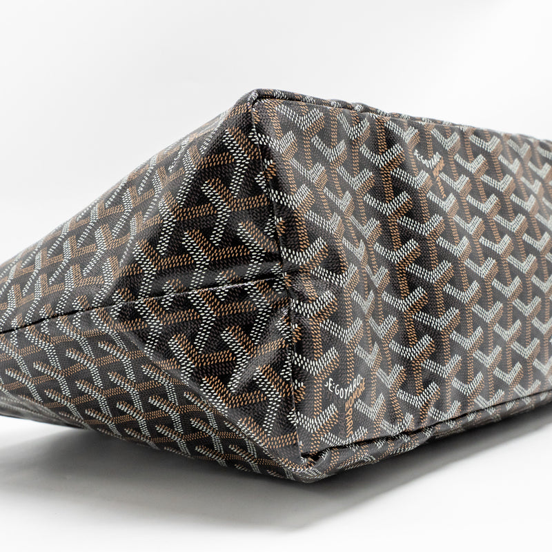 Goyard Saint Louis PM Tote Goyardine Canvas/Calfskin Black SHW