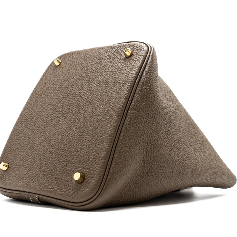 Hermes picotin 22 lock bag clemence etoupe GHW stamp Y