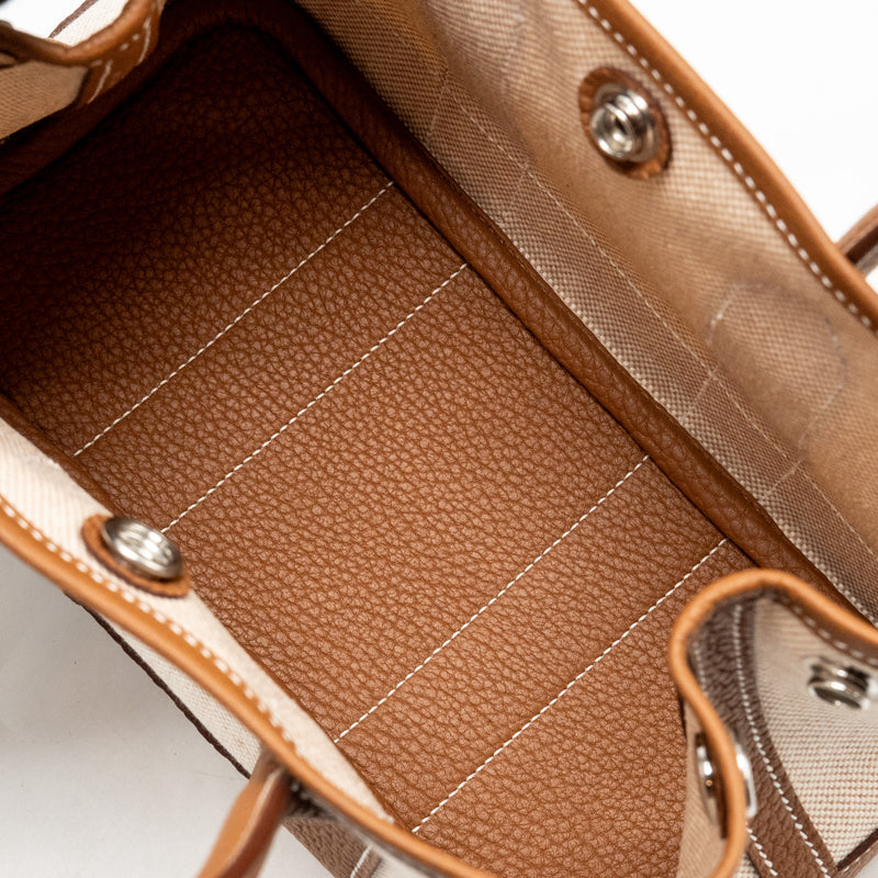 Hermes Garden Party 23 Canvas/Negonda Ecru-Beige/Gold SHW Stamp K