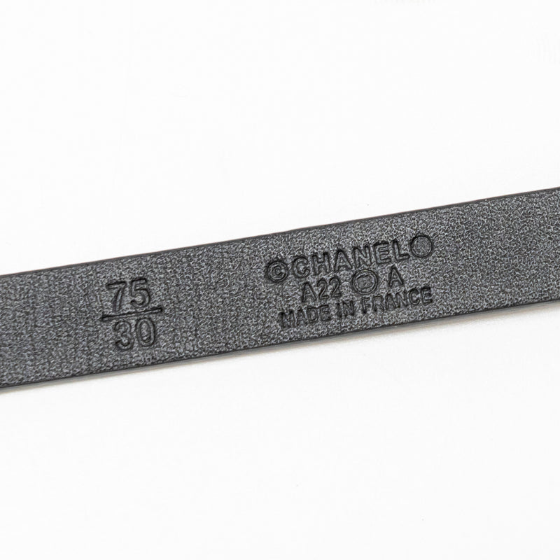 Chanel Size 75 Chain Belt with Bow Leather Black GHW
