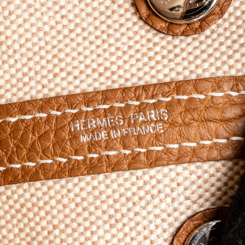 Hermes Garden Party 23 Canvas/Negonda Ecru-Beige/Gold SHW Stamp K