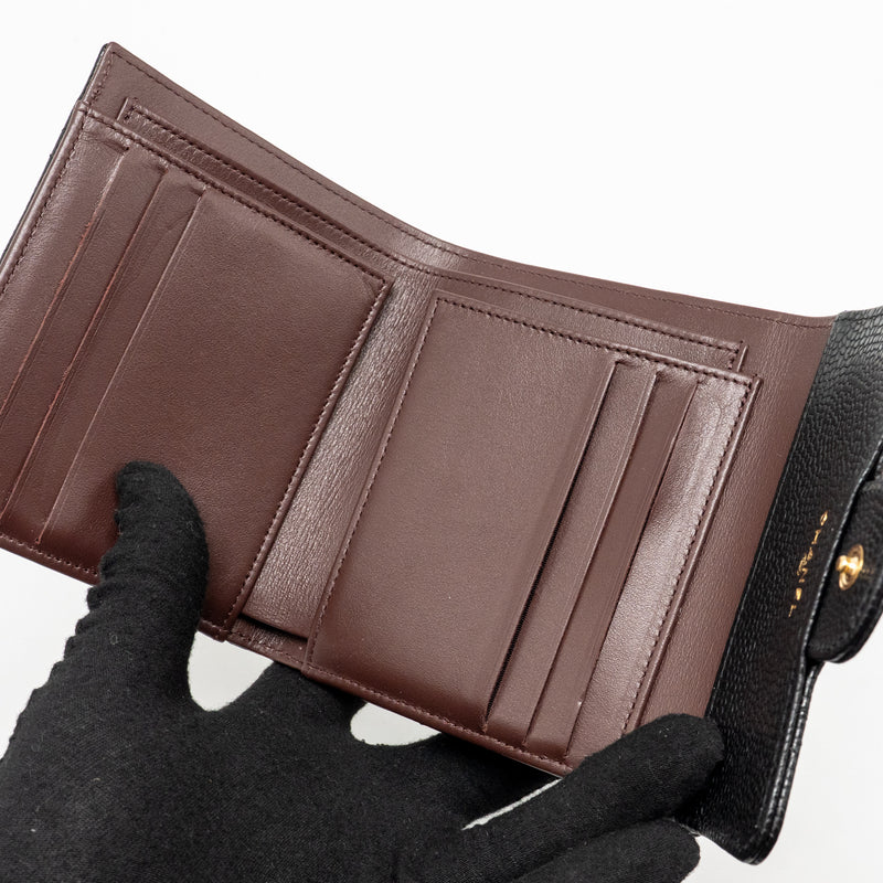 Chanel Small Classic Flap Wallet Caviar Black GHW (Microchip)