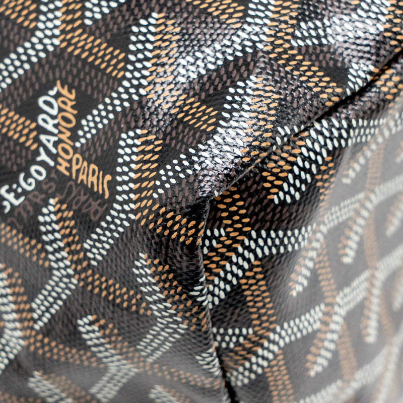 Goyard Saint Louis PM Tote Goyardine Canvas/Calfskin Black SHW
