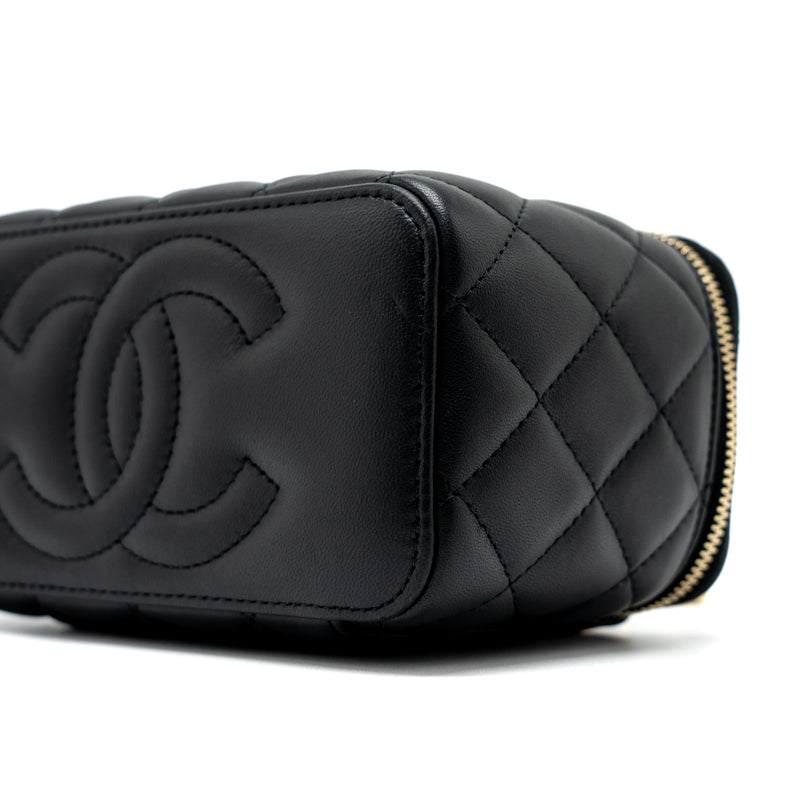 Chanel Pearl Crush Long Vanity with Chain Lambskin Black GHW (Microchip)