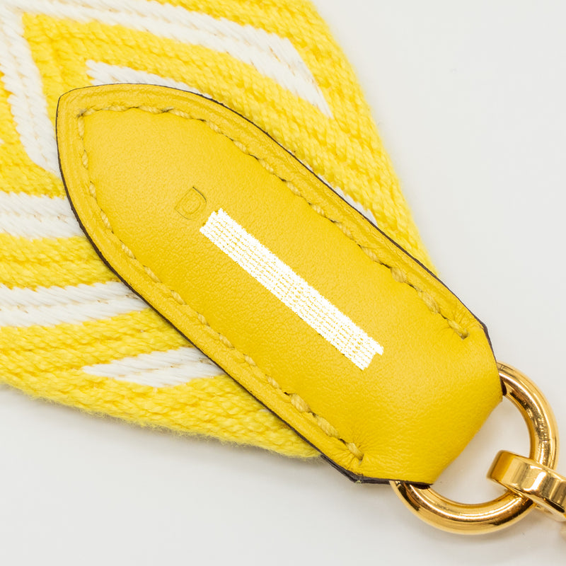 Hermes 85cm shoulder strap canvas yellow / white multicolour GHW stamp D