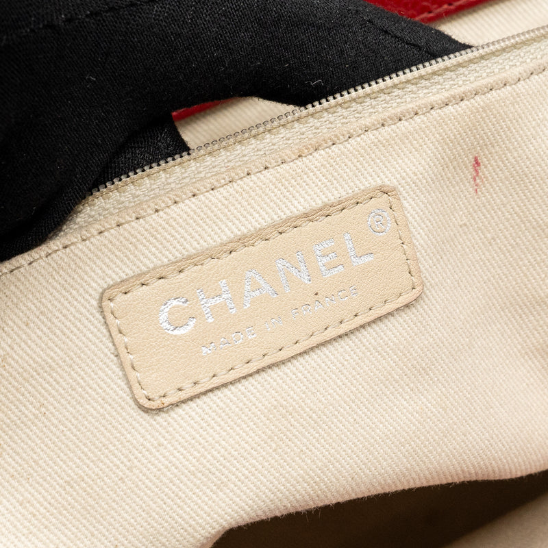 Chanel Chain Shopping Tote Bag Caviar Red SHW