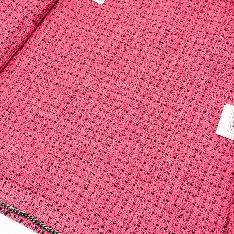 Chanel Size 34 22K Detailed CC Button Jacket Wool/Polyamide Black/Pink