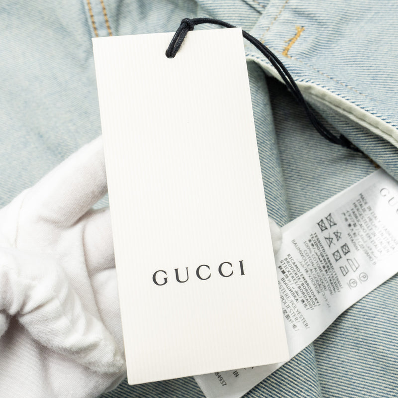 Gucci Size 44 Nautical Logo Pocket Jackie Denim Blue