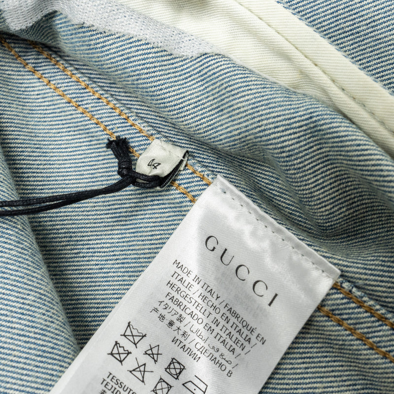 Gucci Size 44 Nautical Logo Pocket Jackie Denim Blue