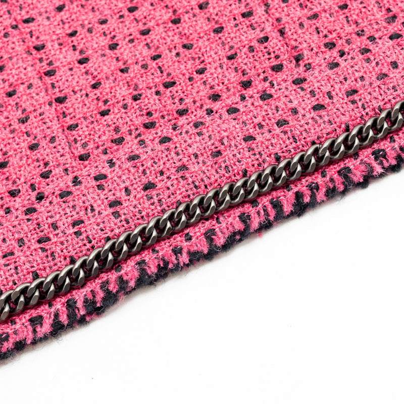 Chanel Size 34 22K Detailed CC Button Jacket Wool/Polyamide Black/Pink