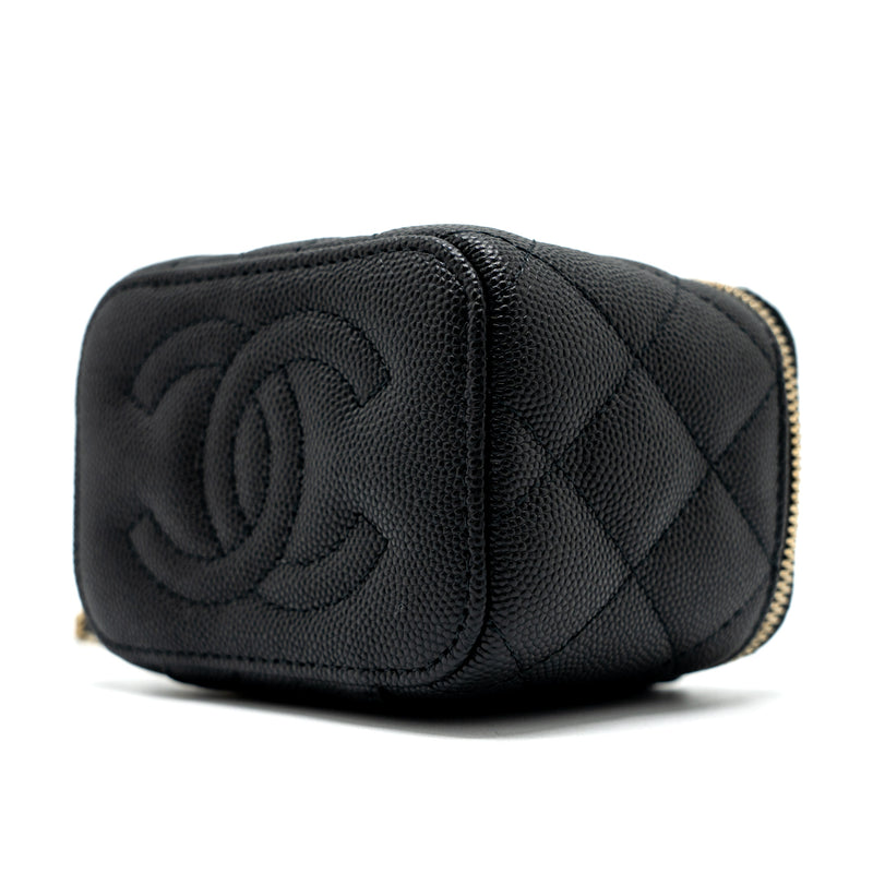 Chanel Mini Vanity With Chain Caviar Black LGHW (Microchip)