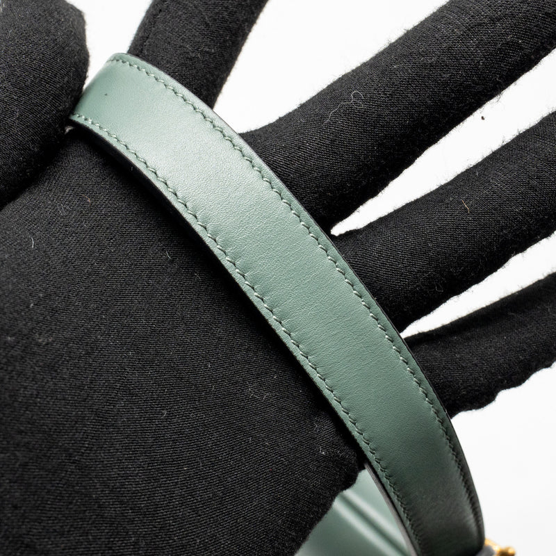 Dior Medium Saddle Bag Calfskin Dark Green GHW