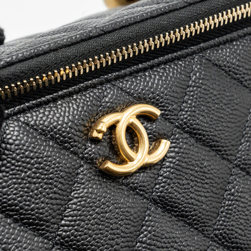 Chanel Coco Love Long Vanity with Adjustable Chain Caviar Black GHW (microchip)