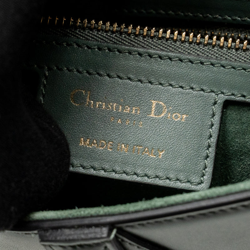 Dior Medium Saddle Bag Calfskin Dark Green GHW