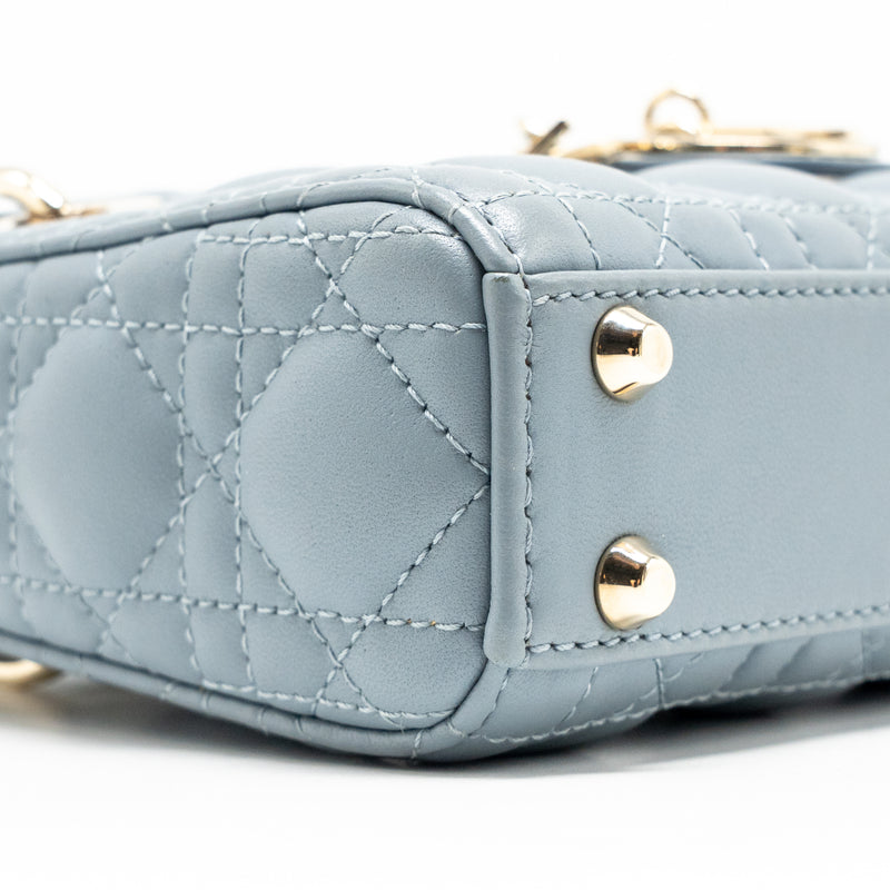 Dior Micro Lady Dior Cannage Lambskin Grey LGHW
