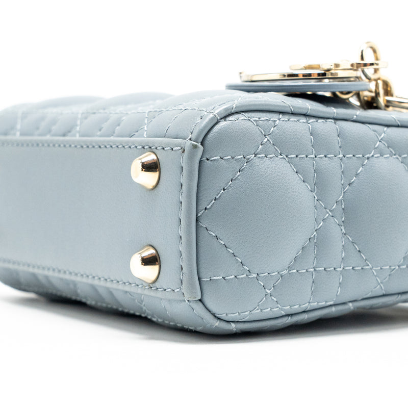 Dior Micro Lady Dior Cannage Lambskin Grey LGHW
