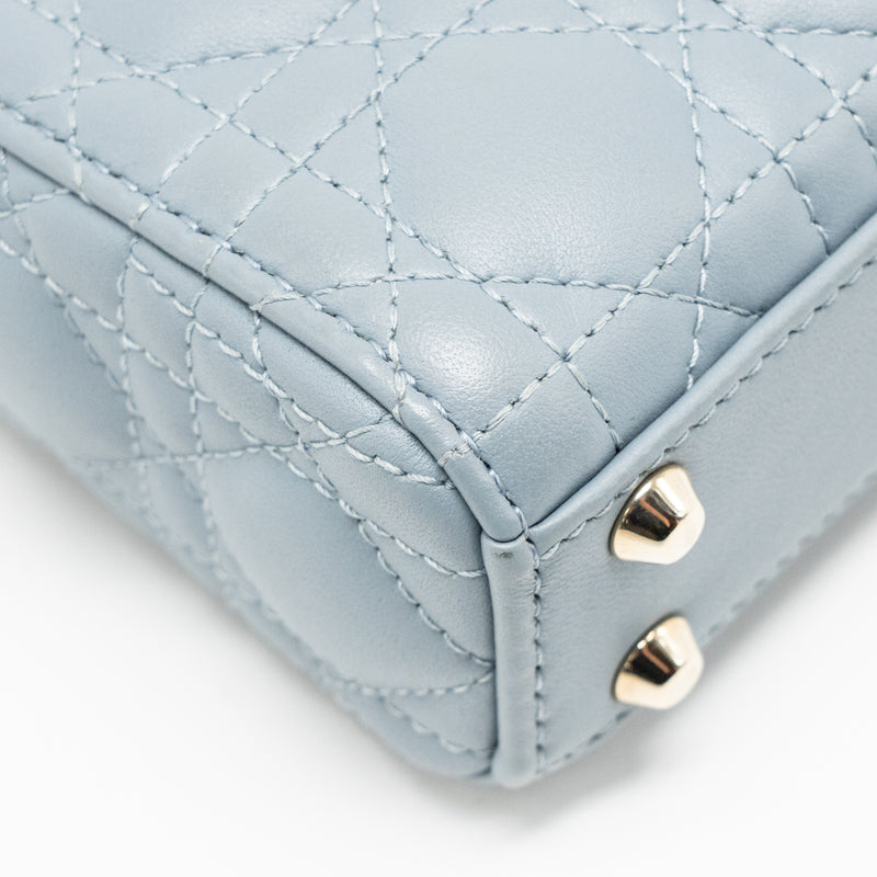 Dior Micro Lady Dior Cannage Lambskin Grey LGHW