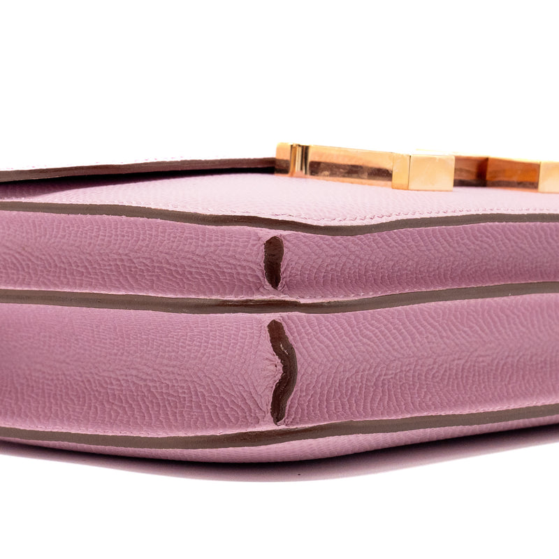 Hermes mini constance epsom mauve Sylvestre RGHW stamp U