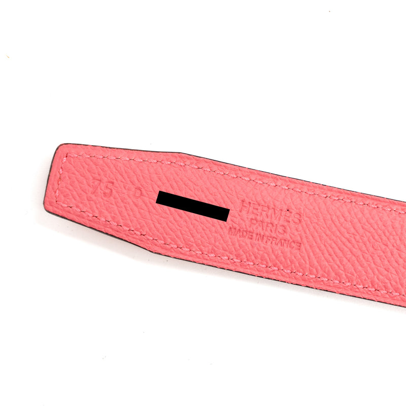 Hermes Size 75 Double Side H Belt 24mm Swift/Epsom Pink/Red SHW Stamp D