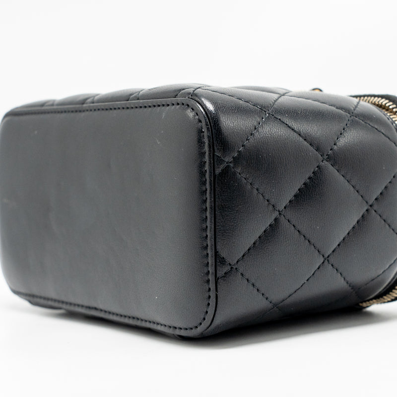 Chanel pearl crush long vanity with chain lambskin black GHW