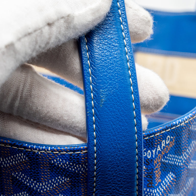 Goyard Voltaire smile tote Goyardine Canvas /calfskin blue/multicolour SHW