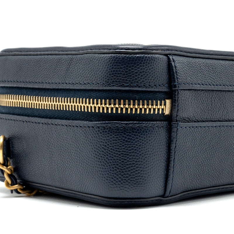Chanel mini filigree camera bag caviar dark blue GHW