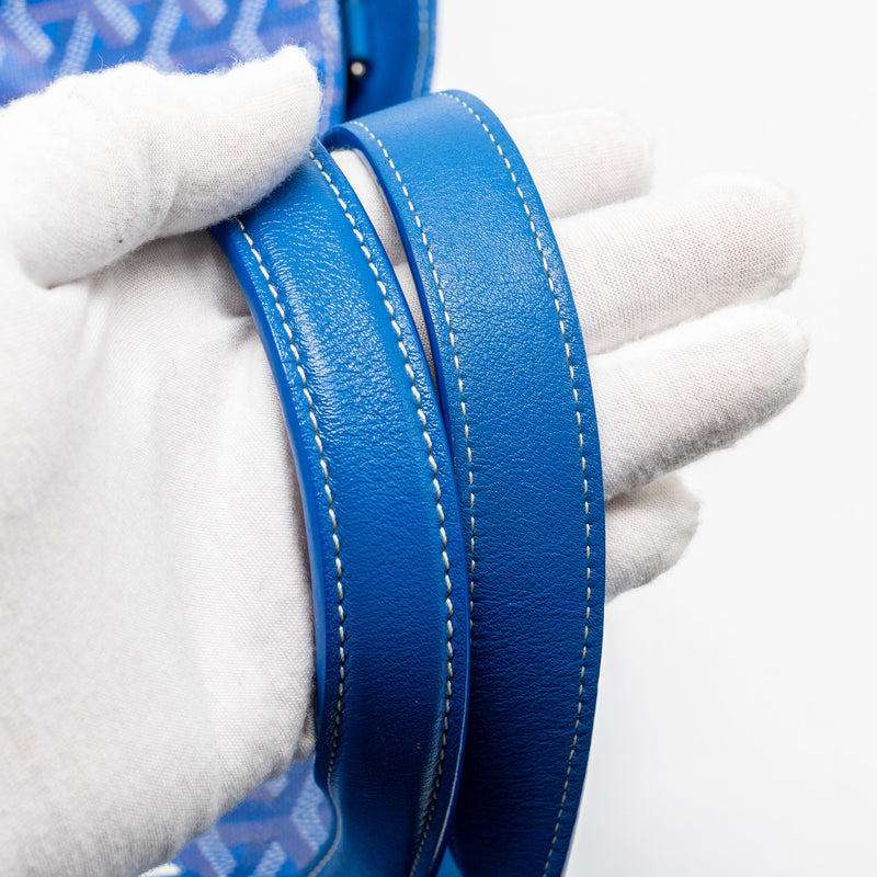 Goyard Voltaire smile tote Goyardine Canvas /calfskin blue/multicolour SHW