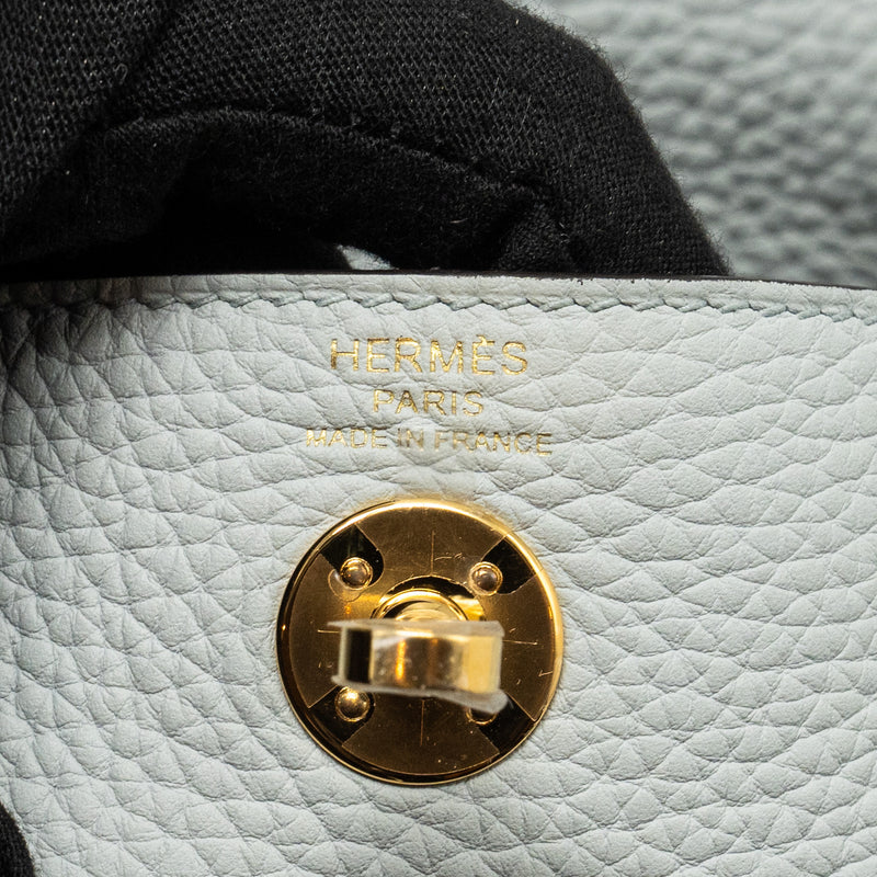 Hermes Mini Lindy Clemence Blue Pale GHW Stamp B
