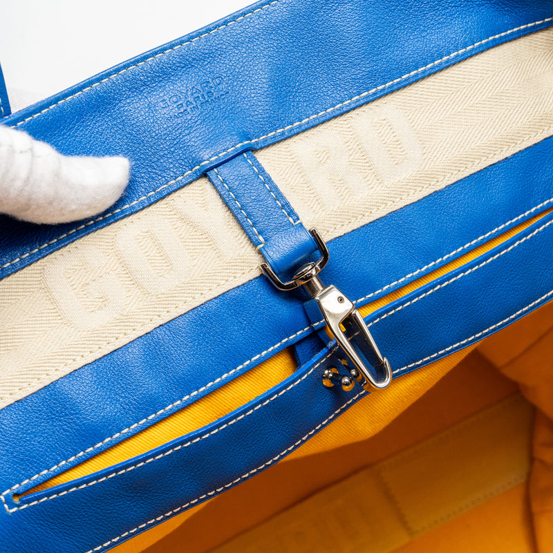 Goyard Voltaire smile tote Goyardine Canvas /calfskin blue/multicolour SHW