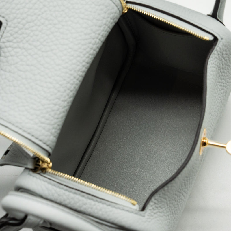 Hermes Mini Lindy Clemence Blue Pale GHW Stamp B