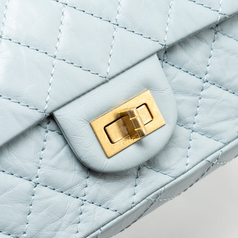 Chanel Small 2.55 226 reissue double flap bag calfskin light blue GHW (microchip)