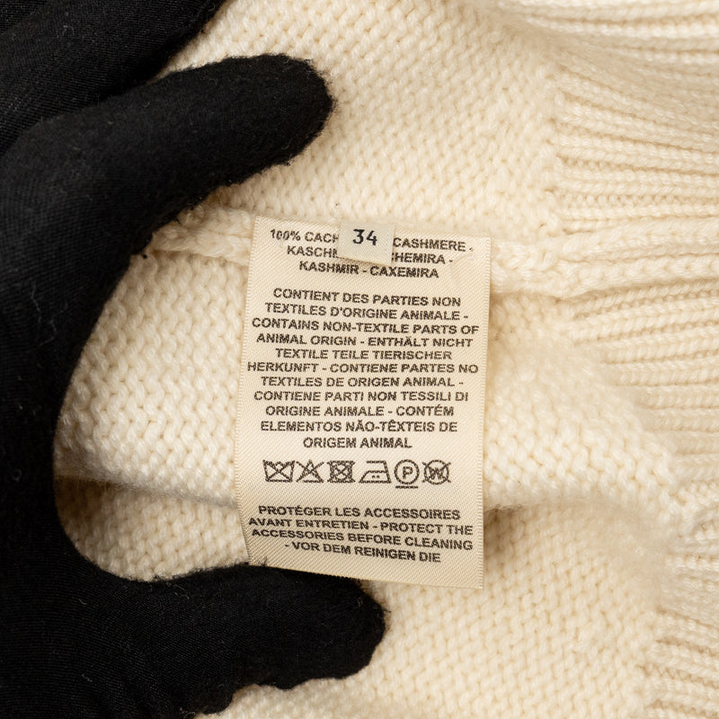 Hermes Size 34 One Button Cardigan Cashmere Off-White