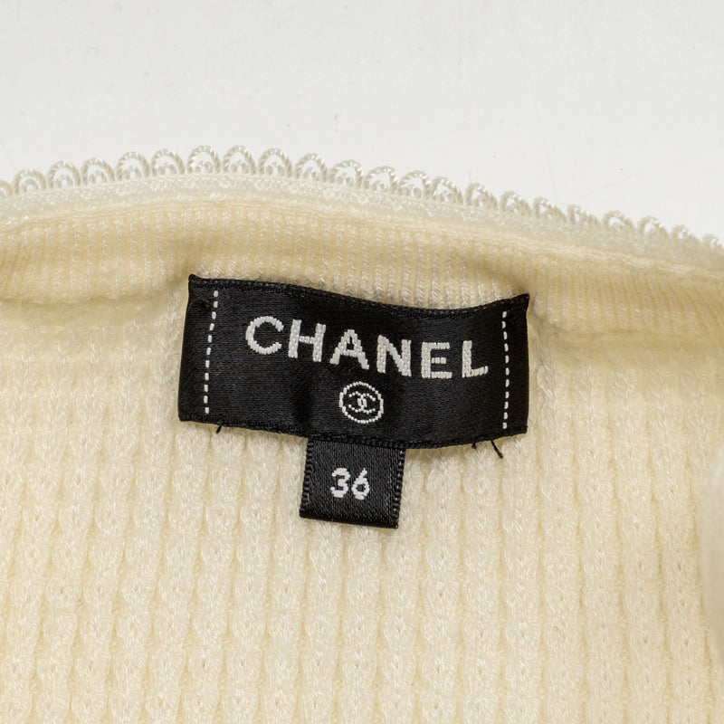 Chanel Size 36 Knit Tank Dress Cotton/Polyamide White