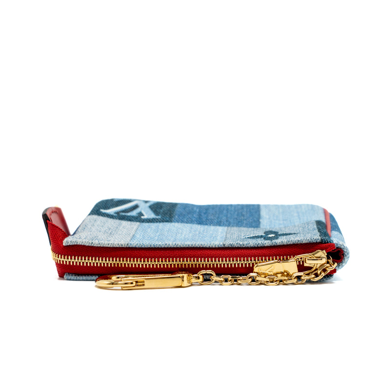 Louis Vuitton Limited Edition Rouge Micro Pochette Monogram Jacquard Denim Blue GHW