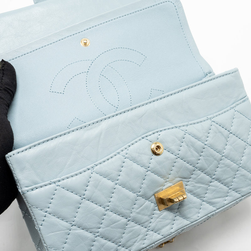 Chanel Small 2.55 226 reissue double flap bag calfskin light blue GHW (microchip)