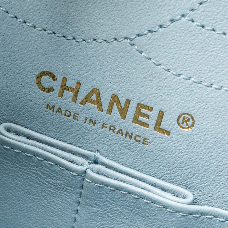 Chanel Small 2.55 226 reissue double flap bag calfskin light blue GHW (microchip)