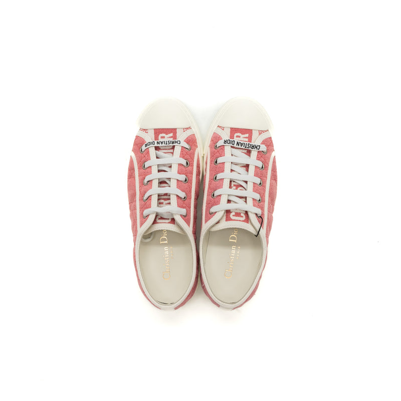 Dior Size 36.5 Walk N Dior Sneaker Cannage Quilted Taffy Pink
