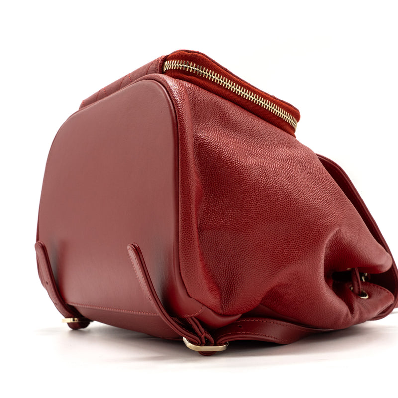 Chanel affinity backpack caviar red GHW