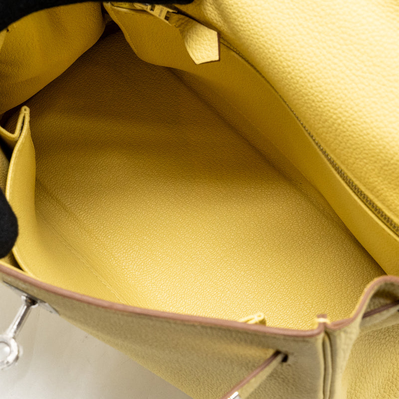 Hermes Kelly 25 Togo 1Z Jaune Poussin SHW Stamp B