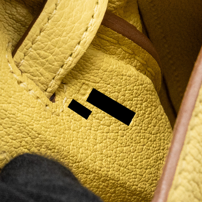 Hermes Kelly 25 Togo 1Z Jaune Poussin SHW Stamp B