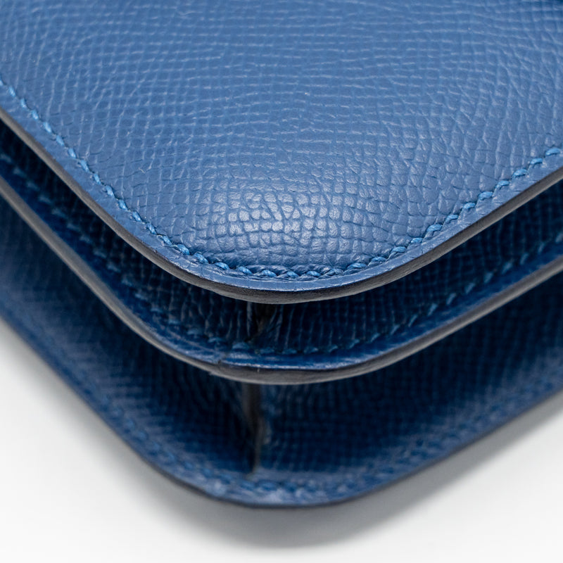 Hermes Mini Constance Epsom P5 Bleu Tie SHW Stamp K