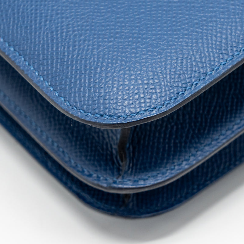 Hermes Mini Constance Epsom P5 Bleu Tie SHW Stamp K