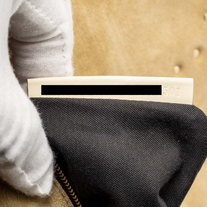 Fendi Vitello King Metal Stitch Baguette Lambskin White GHW