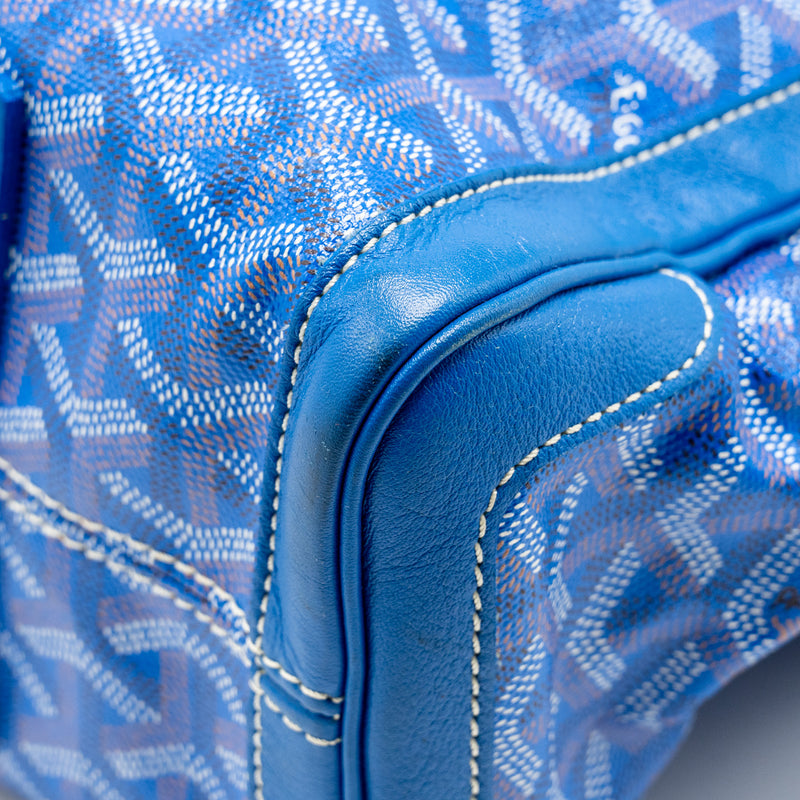 Goyard Voltaire smile tote Goyardine Canvas /calfskin blue/multicolour SHW