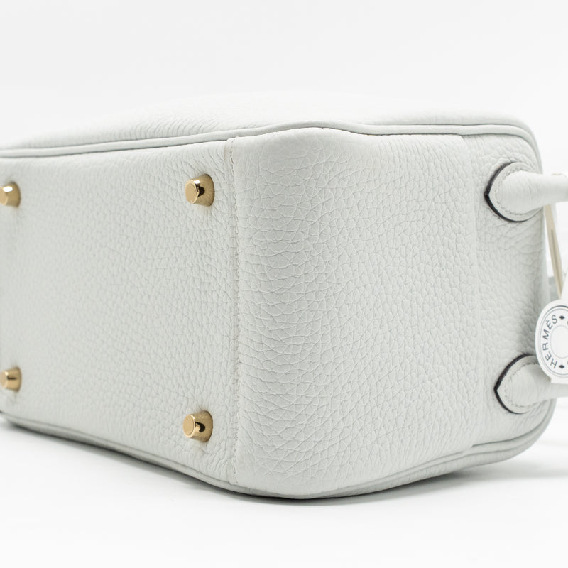Hermes Mini Lindy II Clemence Gris Platine GHW Stamp K