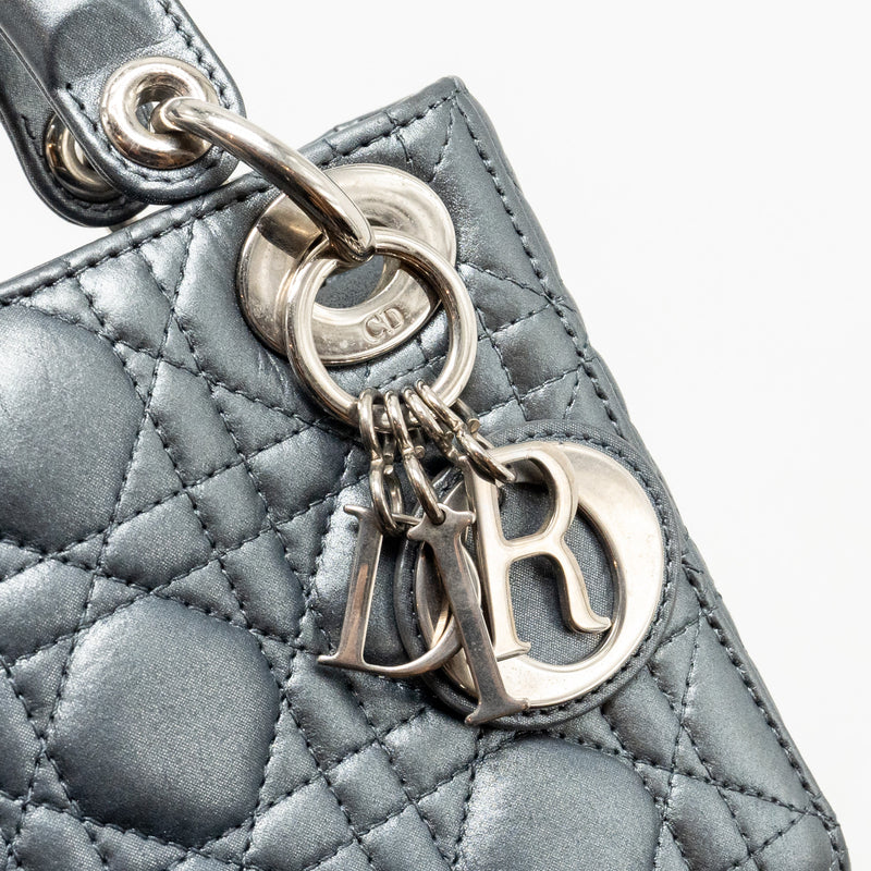 Dior Mini Lady Dior Lambskin Iridescent Grey SHW